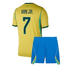 Brasil Vinicius Junior #7 Hjemmedraktsett Barn VM 2026 Kortermet (+ korte bukser)